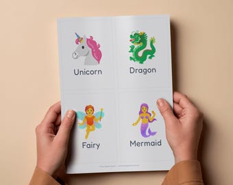 Fantasy and Magic Flashcards | Mythical Creature Cards | Fairy Tale Vocabulary Printable (PDF Download)