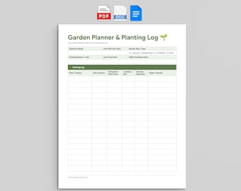 Tuinplanner en beplantingslogboek | Seizoensgebonden tuindagboek (pdf, Google Docs, Word)