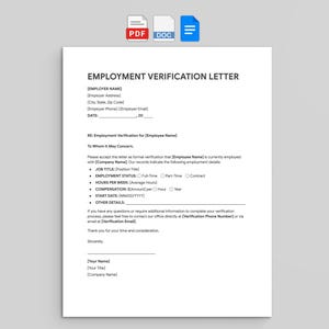 雇用証明書、編集可能な収入証明書、人事フォーム（Googleドキュメント、Word、PDF形式）