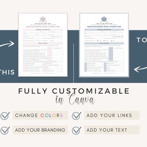 Indian Head Massage Intake Form: Canva Template (US & A4) image 7