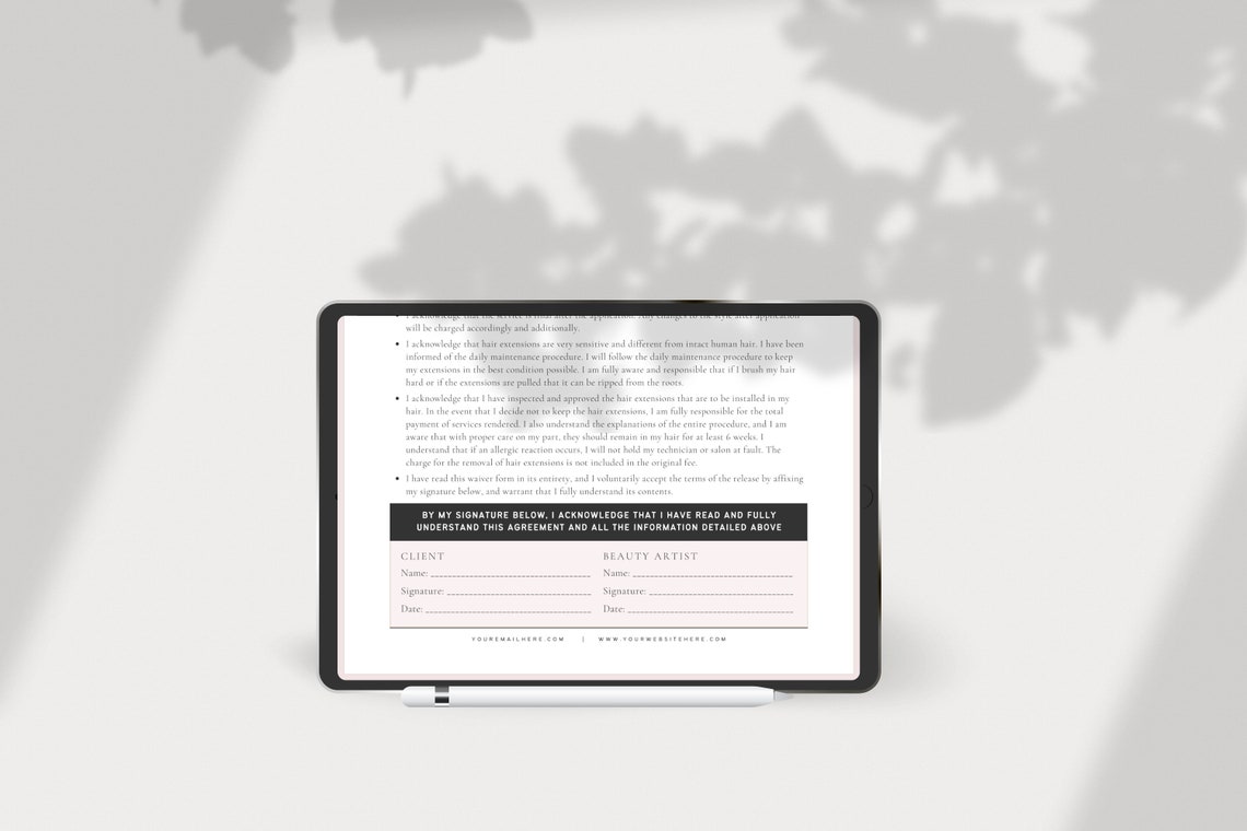 Hair Extension Waiver Form Canva Templates Salon Business Etsy