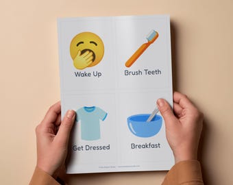 Daily Routine Flashcards | Kids Visual Schedule | Toddler Chore Chart (PDF Download)