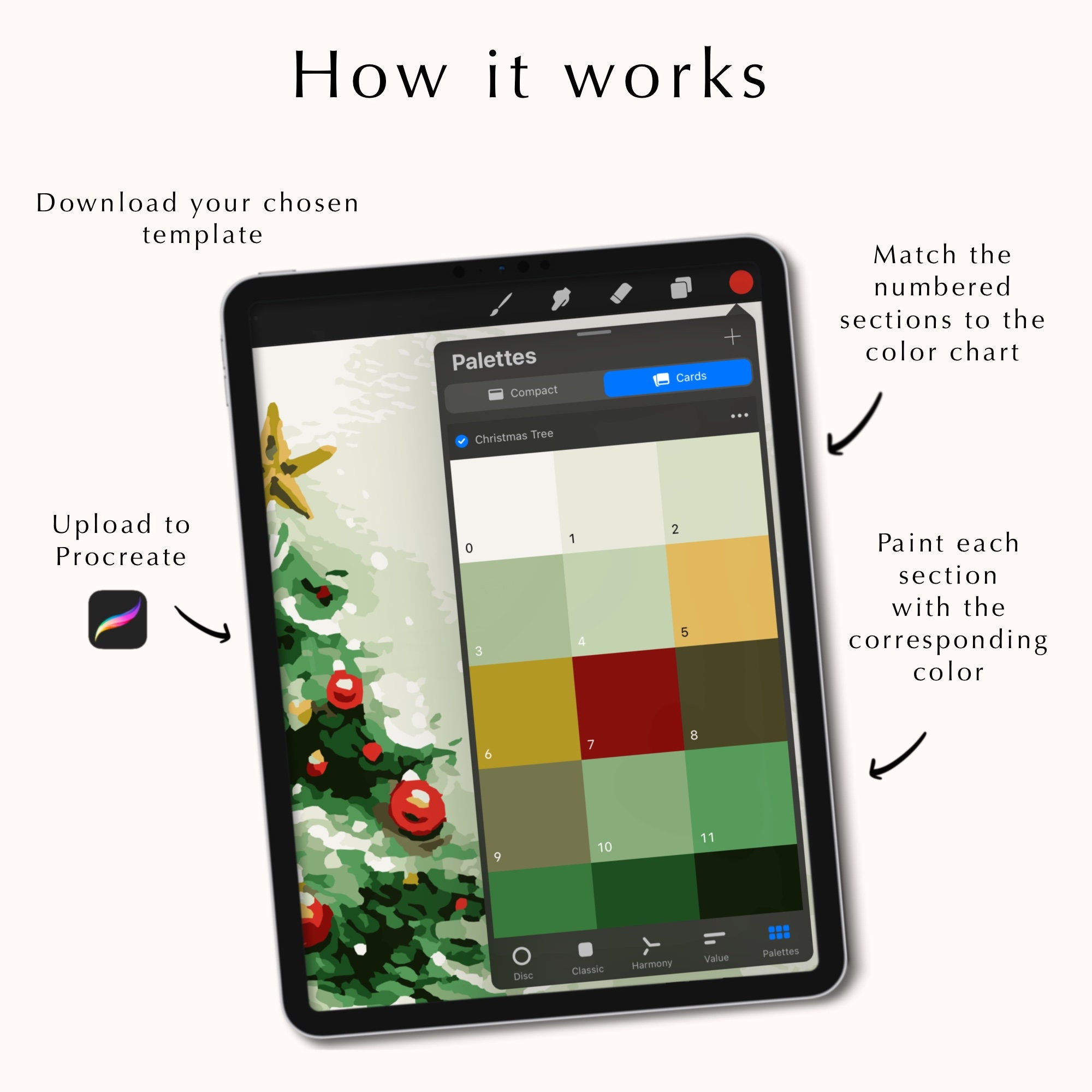Paint by Number Kit for Procreate Including Color Palettes, Digital ...
