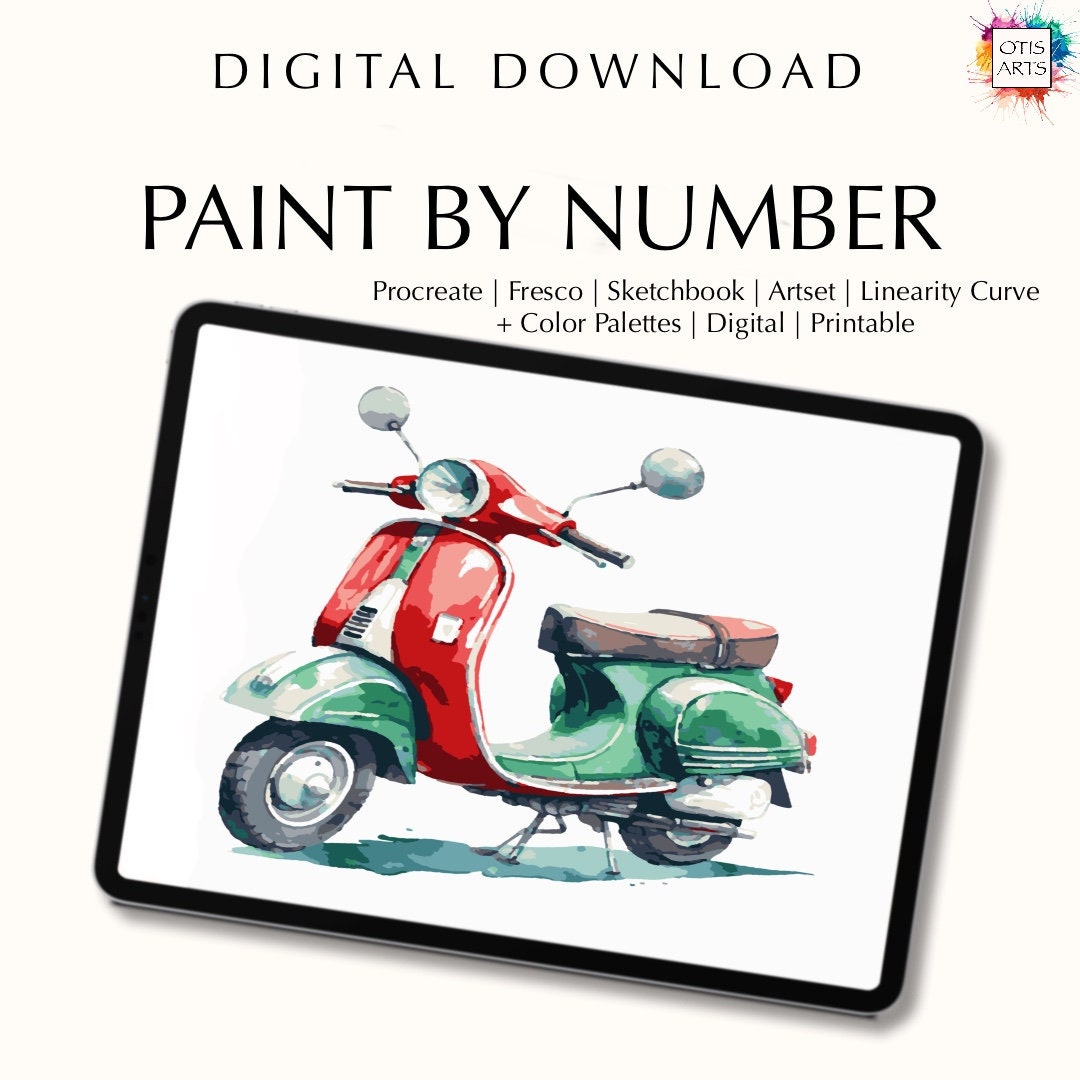 Paint by Number Kit Digital, Procreate, Fresco, Sketchbook, Art Set ...