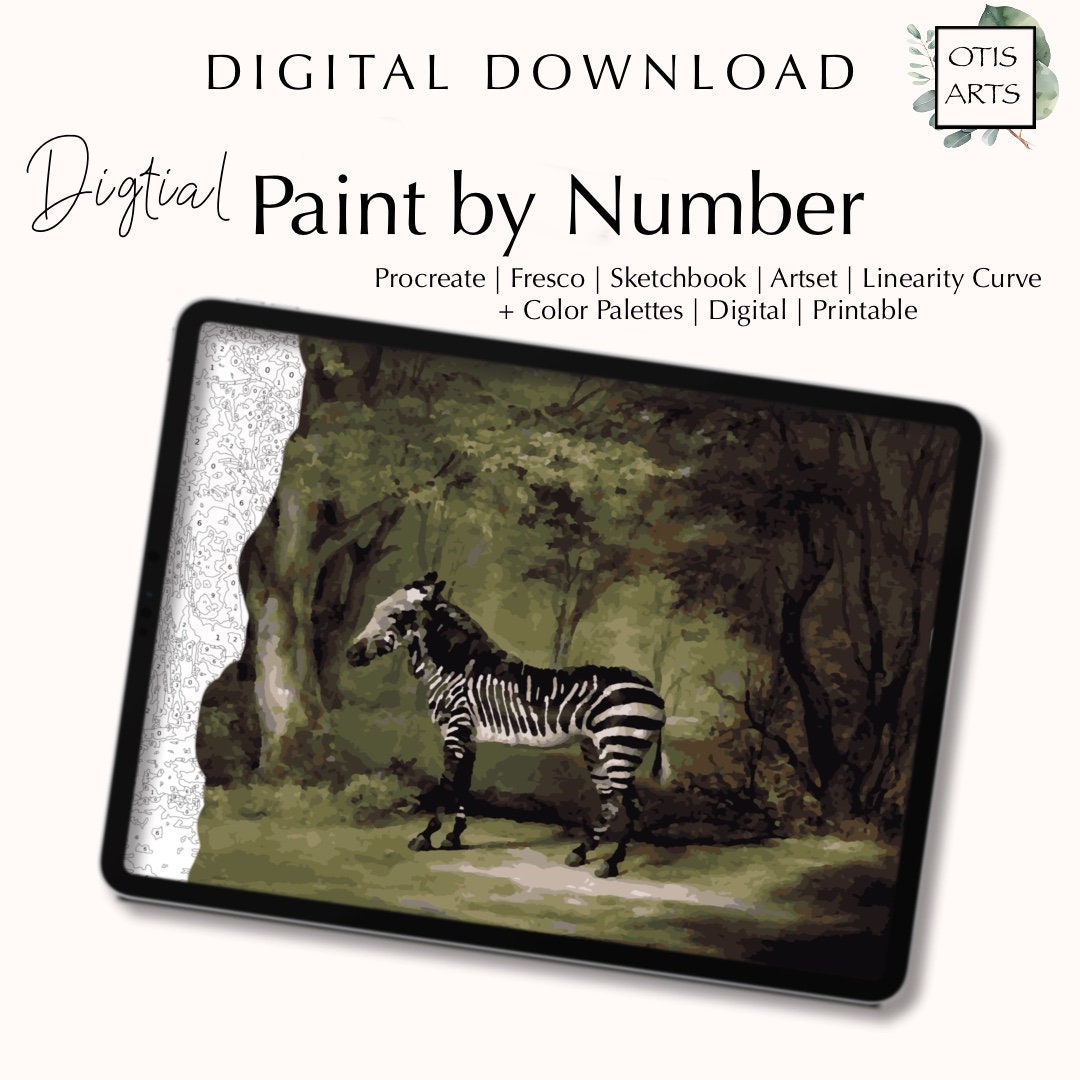 Paint by Number Kit Digital Procreate Fresco Sketchbook Etsy Denmark