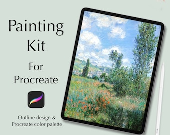 Monet's View of Vetheuil Procreate Painting Kit (Digital Download)
