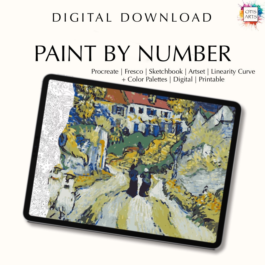 Digital Paint by Number Kit of Van Gogh's Stairway at Auvers - Etsy