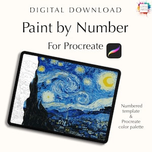 Paint by Number Digital Kit for Procreate - Vincent van Gogh’s The Starry Night