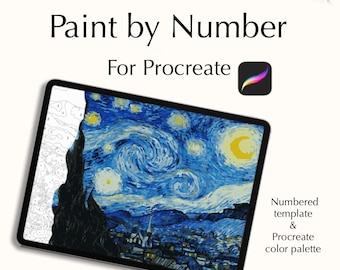 Paint by Number Digital Kit for Procreate - Vincent van Gogh’s The Starry Night