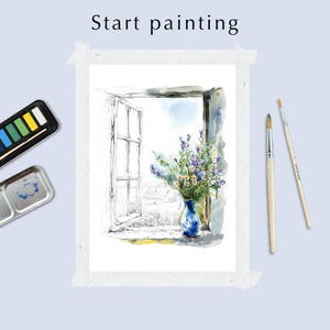 Spring Window Outline Drawing, PDF Digital Download for Coloring or ...