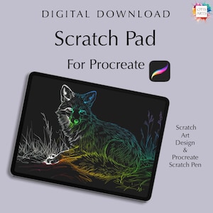 Bloc de notas de zorro para Procreate: plantilla de arte digital para raspar