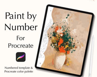Odilon Redon Flowers Paint by Number Kit for Procreate (Digital Download)