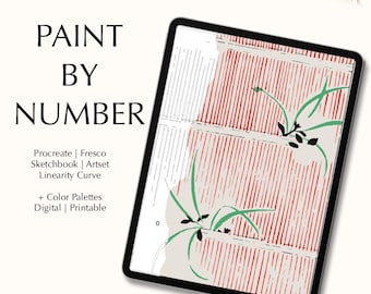 Morning Glory Paint by Number Template: Digital Art Set (Digital Download)