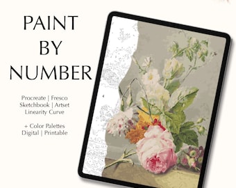 Digital Paint by number kit Floral Still Life Van Os