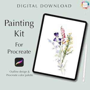 Digitales Malset für Procreate, Wildblumen, digitaler Download