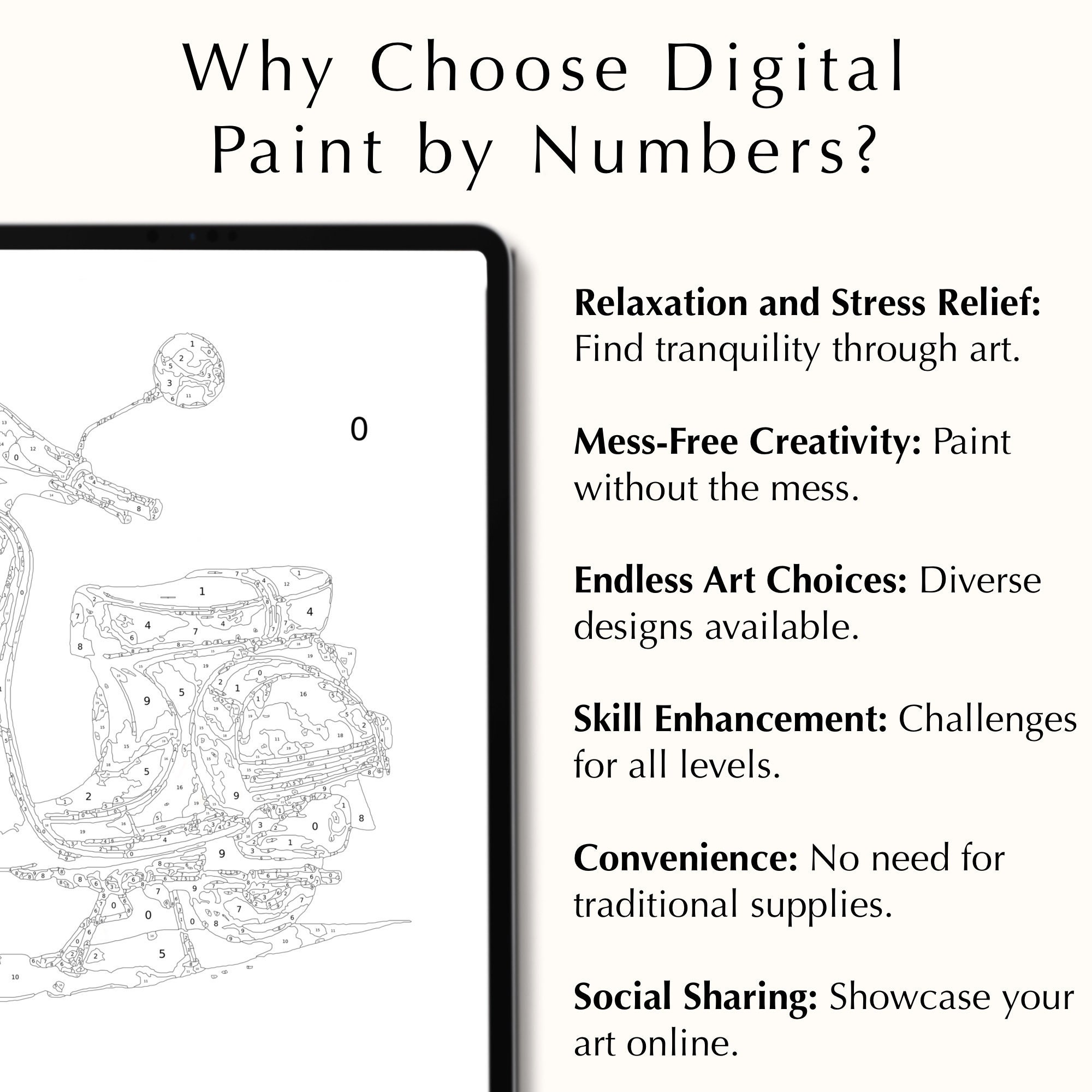 Paint by Number Kit Digital, Procreate, Fresco, Sketchbook, Art Set ...