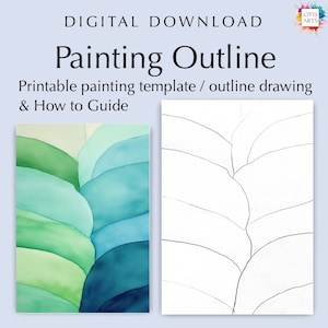 Abstract outline drawing, PDF Digital Download for Coloring or Painting