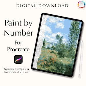 Digital Paint by number kit of View of Vétheuil by Claude Monet