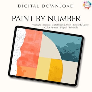 Digital Paint by number kit of an Abstract Painting