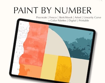 Digital Paint by number kit of an Abstract Painting