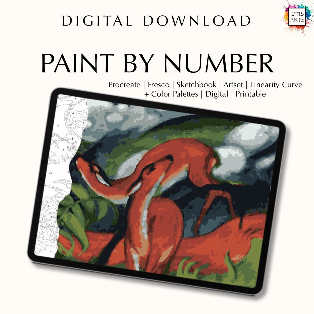 Paint by Number Kit Digital, Procreate, Fresco, Sketchbook, Art Set