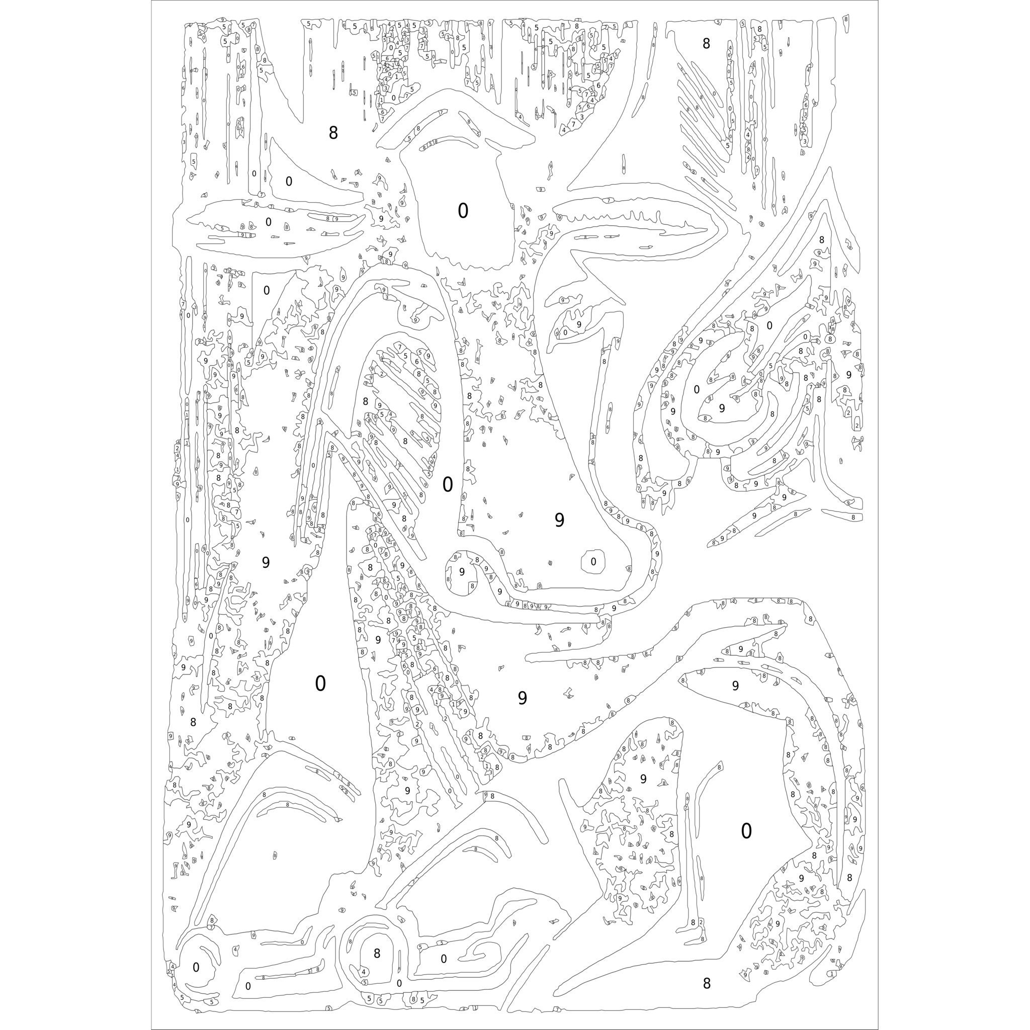 Paint by Number Kit Digital Procreate Template and Sketchbook - Etsy