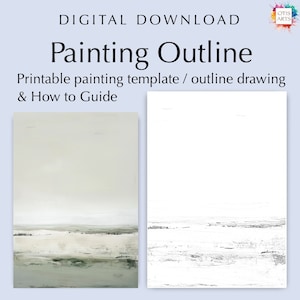 Winter beach outline drawing, PDF Digital Download for Coloring or Painting
