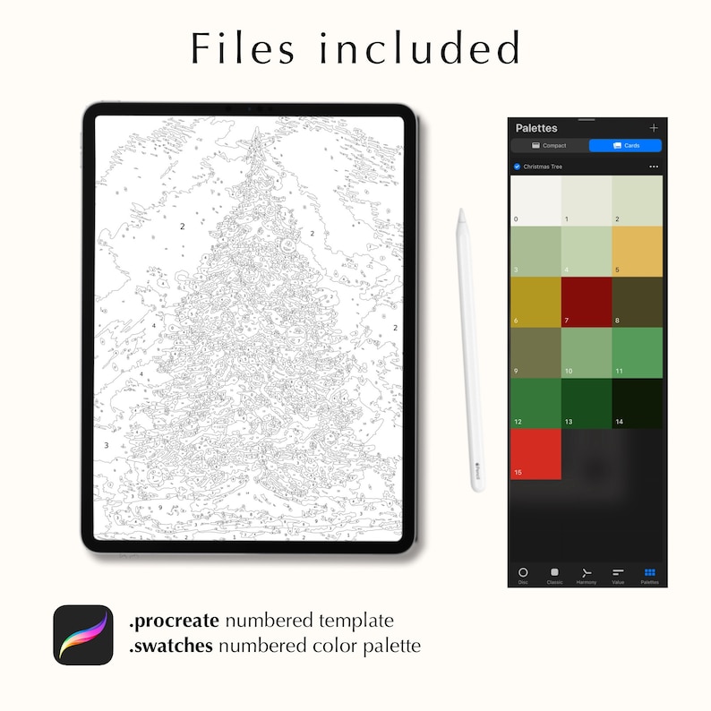 Paint by Number Kit for Procreate Including Color Palettes, Digital ...