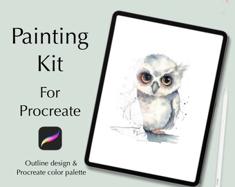 Cute Owl Digital Painting Kit for Procreate (Digital Download)