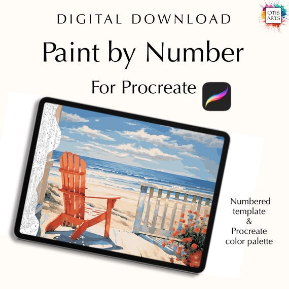 Try Digital Paint-by-Numbers Today - Beach Terrace Painting Kit for Procreate