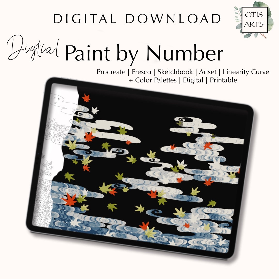 Paint by Number Kit Digital Procreate Fresco Sketchbook Etsy