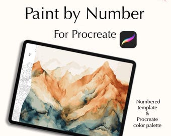 Mountain Landscape Paint by Numbers for Procreate (Digital Download)