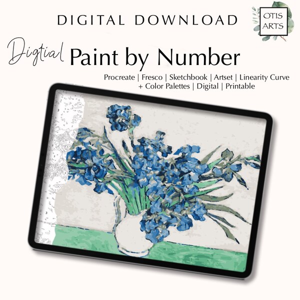 Digital Paint by Number Template Etsy