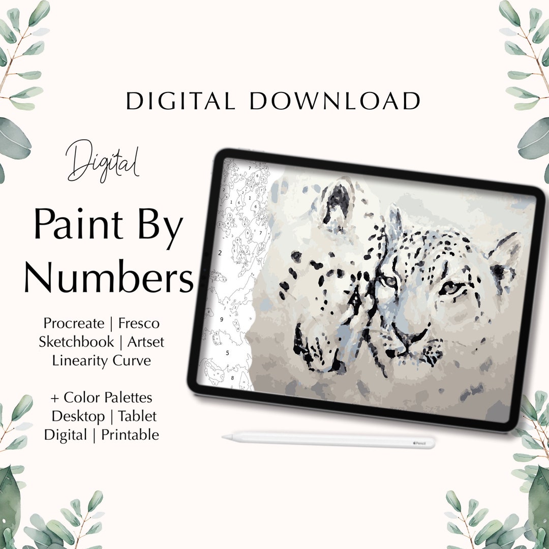 Paint by Number Kit Digital Procreate Fresco Sketchbook Etsy