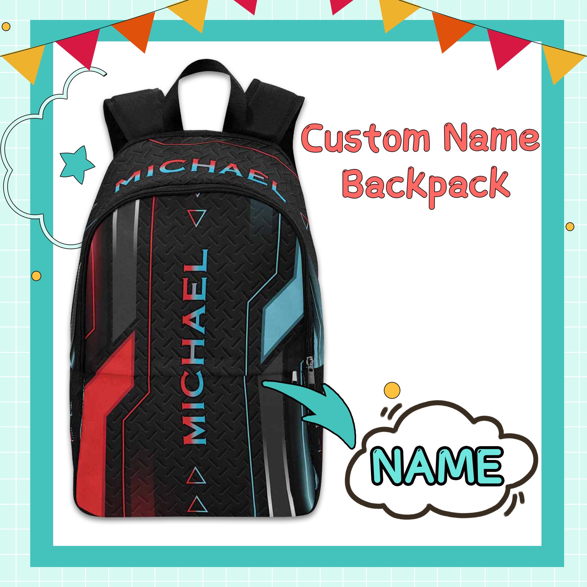 Custom Name With Backpack Personalized 