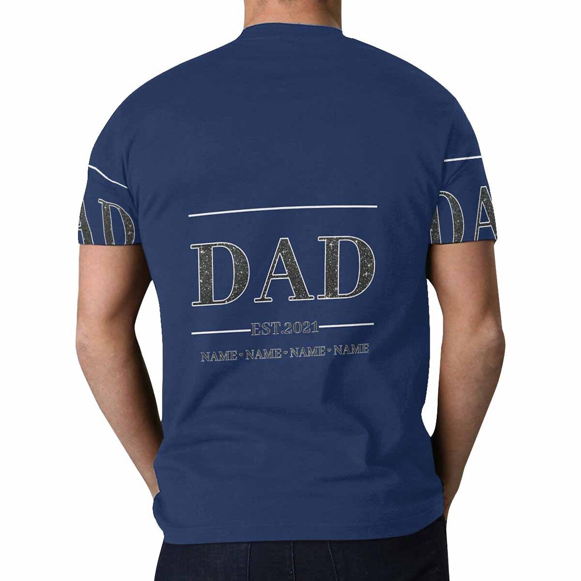 Custom Name with EST. Year Men's All Over Print Tshirt Etsy