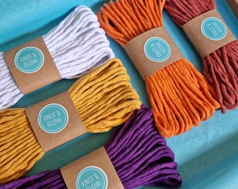 Macrame Recycled Cotton Cord 3-4mm 10m or 30m length| Single Twist | Cotton String | Weaving Yarn | DIY Craft  | Made in UK | Macrame Thread