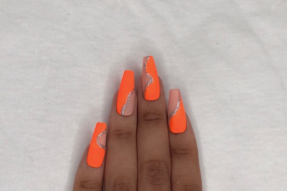 Orange Kool-Aid Press on Nails Summer Nails Neon Orange | Etsy