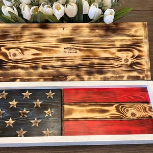 Patriotic American Flag Tray, Charcuterie Board, Serving Tray, Memorial Day, 4th of July, Carved and Routed, Pine, Red, White and Blue