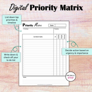 Digital Priority Matrix Ipad Planner Goodnotes Eisenhower - Etsy