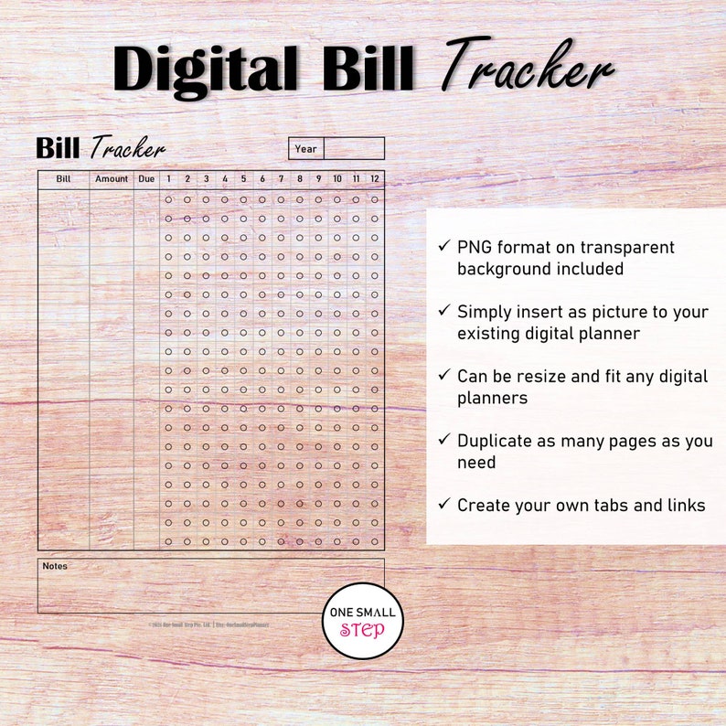Digital Bill Tracker iPad Budget Planner, Goodnotes Monthly Bill ...