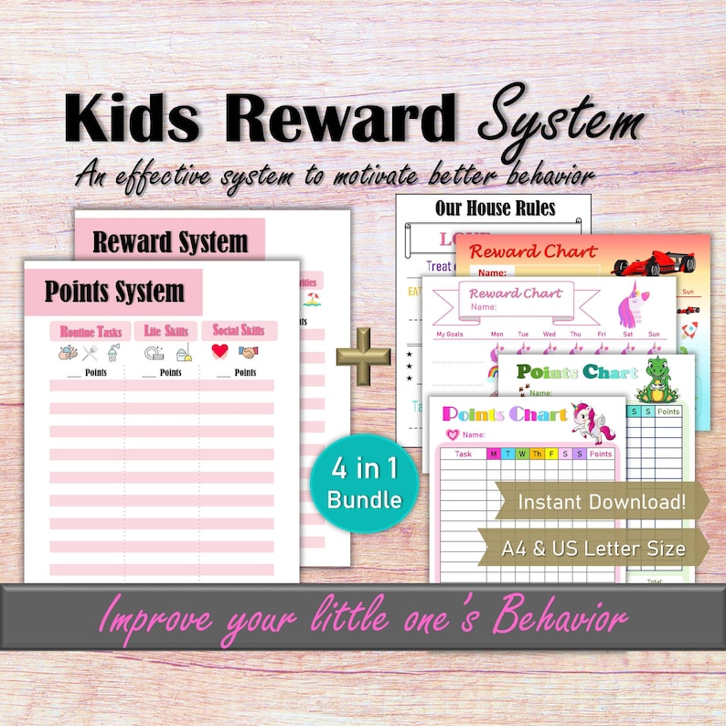 Kids Reward Chart Reward System for Toddlers & Preschoolers, Kids