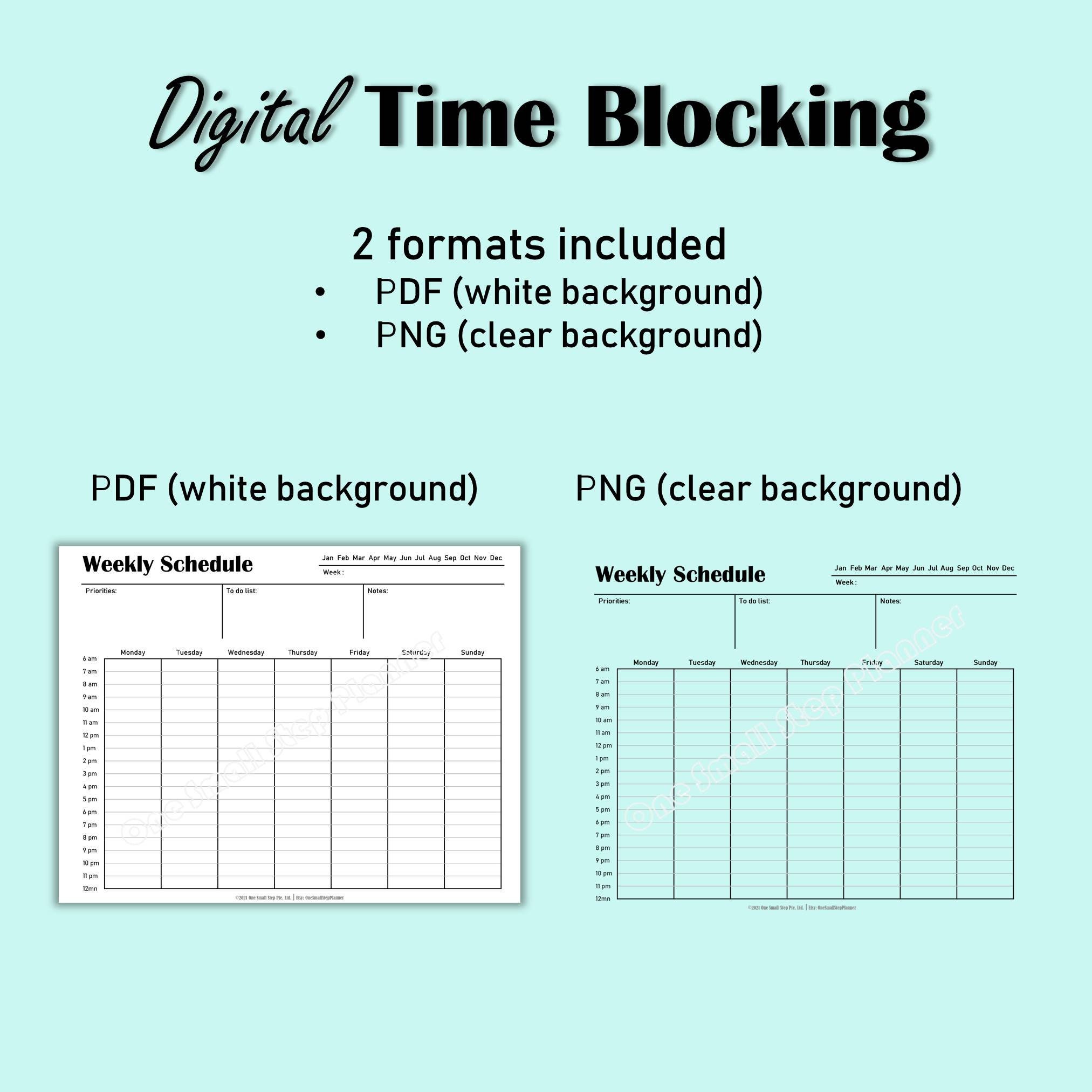 Sticky Note Time Blocking Printable Template – Let's Live and Learn