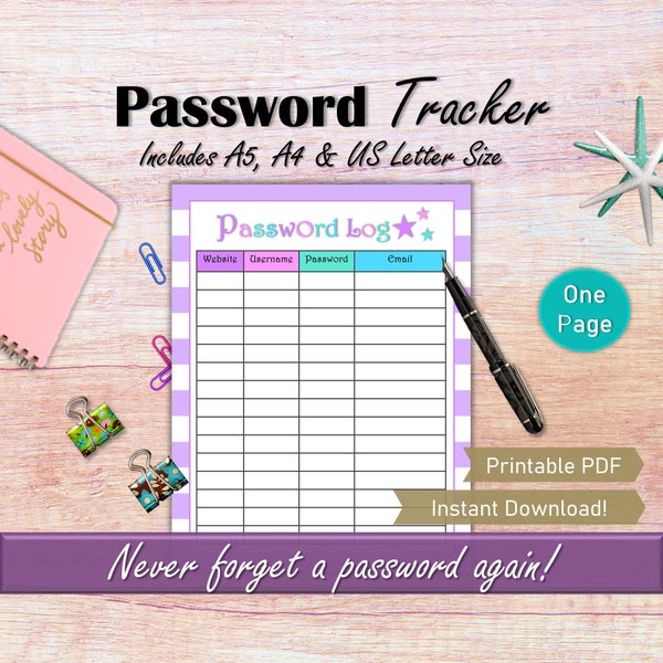 My Account Login Password, Password Book, Login Account, Email Password Organizer, Website Password Notebook, Password Journal Printable PDF