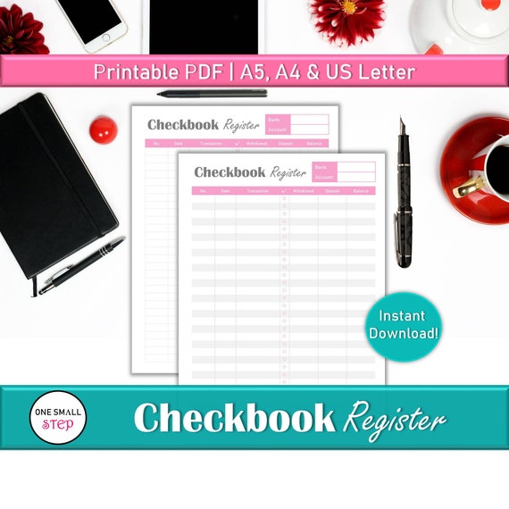 Checkbook Register Printable Checking Account Ledger Bank | Etsy