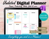 OneNote Undated Digital Planner, Digital Life Planner Ipad Pro Planner, 2024 Digital Student Planner OneNote Template, OneNote Planner