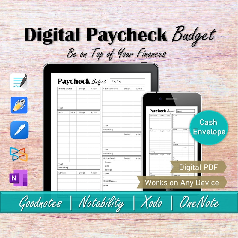 Digital Budget Planner, Goodnotes Paycheck Budget Book iPad Budget
