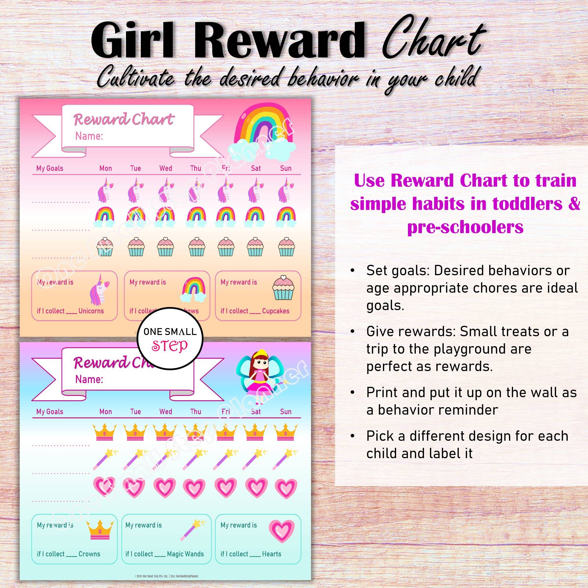 Kids Behavior Chart Kids Reward Chart for Girl Daily Routine - Etsy Canada