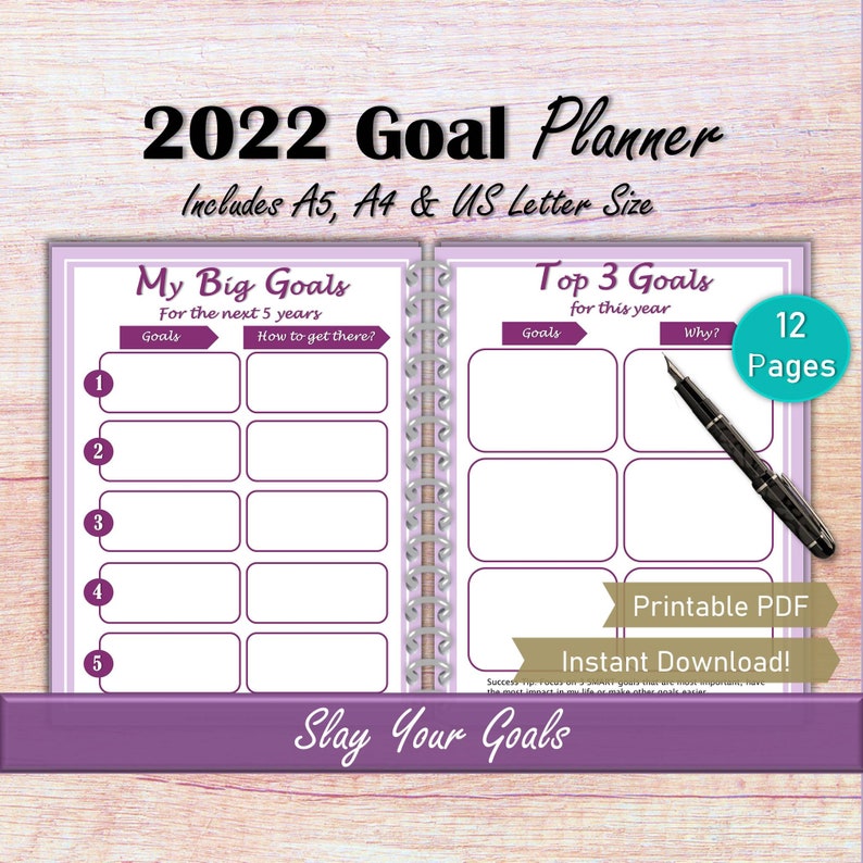 2023-yearly-goal-planner-goal-setting-workbooks-printable-etsy