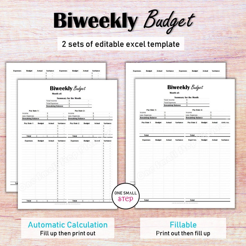 Editable Paycheck Budget Planner Printable, Biweekly Budget Template ...